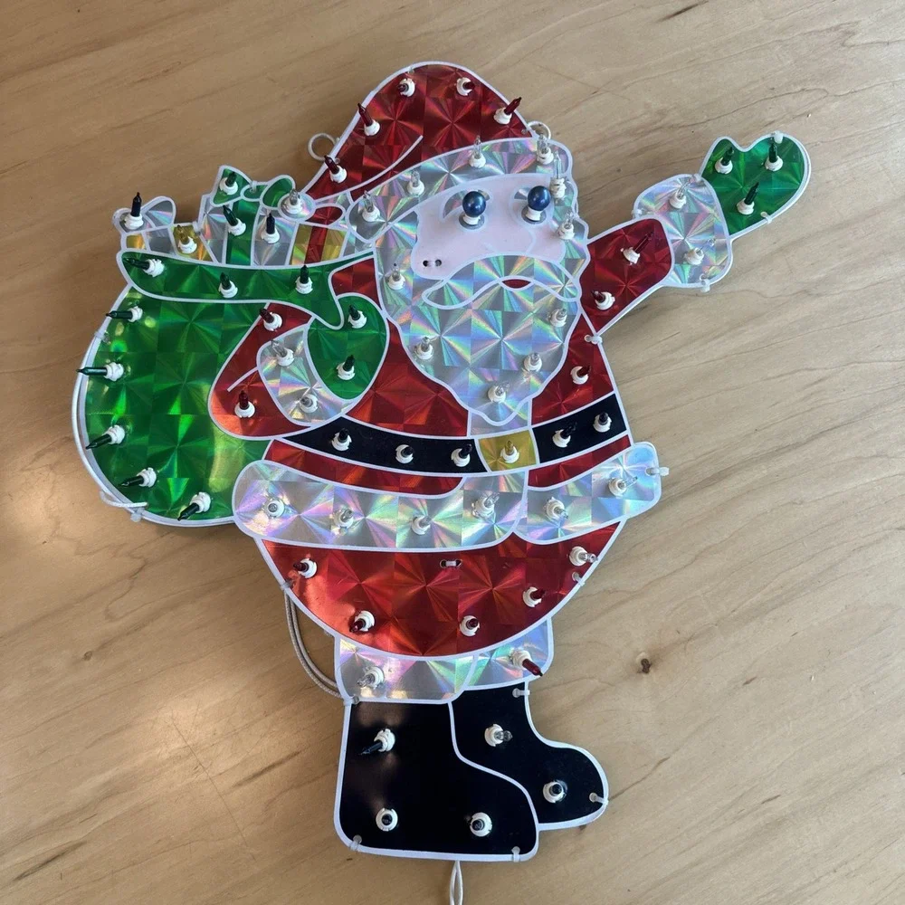VTG Noma Christmas Expressions 70 Light Holographic Waving‎ Santa 19